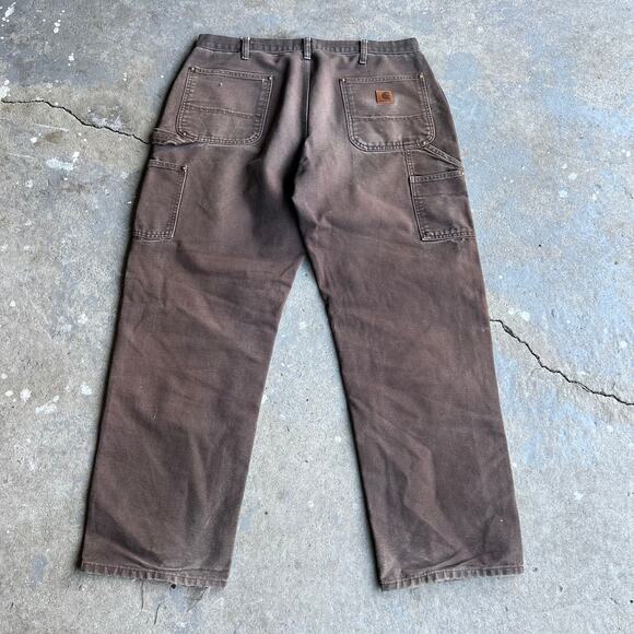 Vintage carhartt faded brown double knee work wear carpenter pants - Picture 5 of 8
